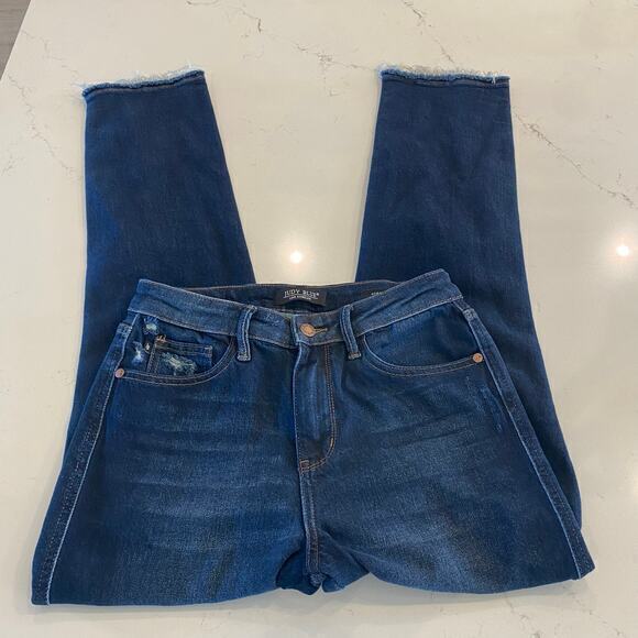 Judy Blue Straight Fit Distressed Jeans Size 3/26 - Picture 3 of 10